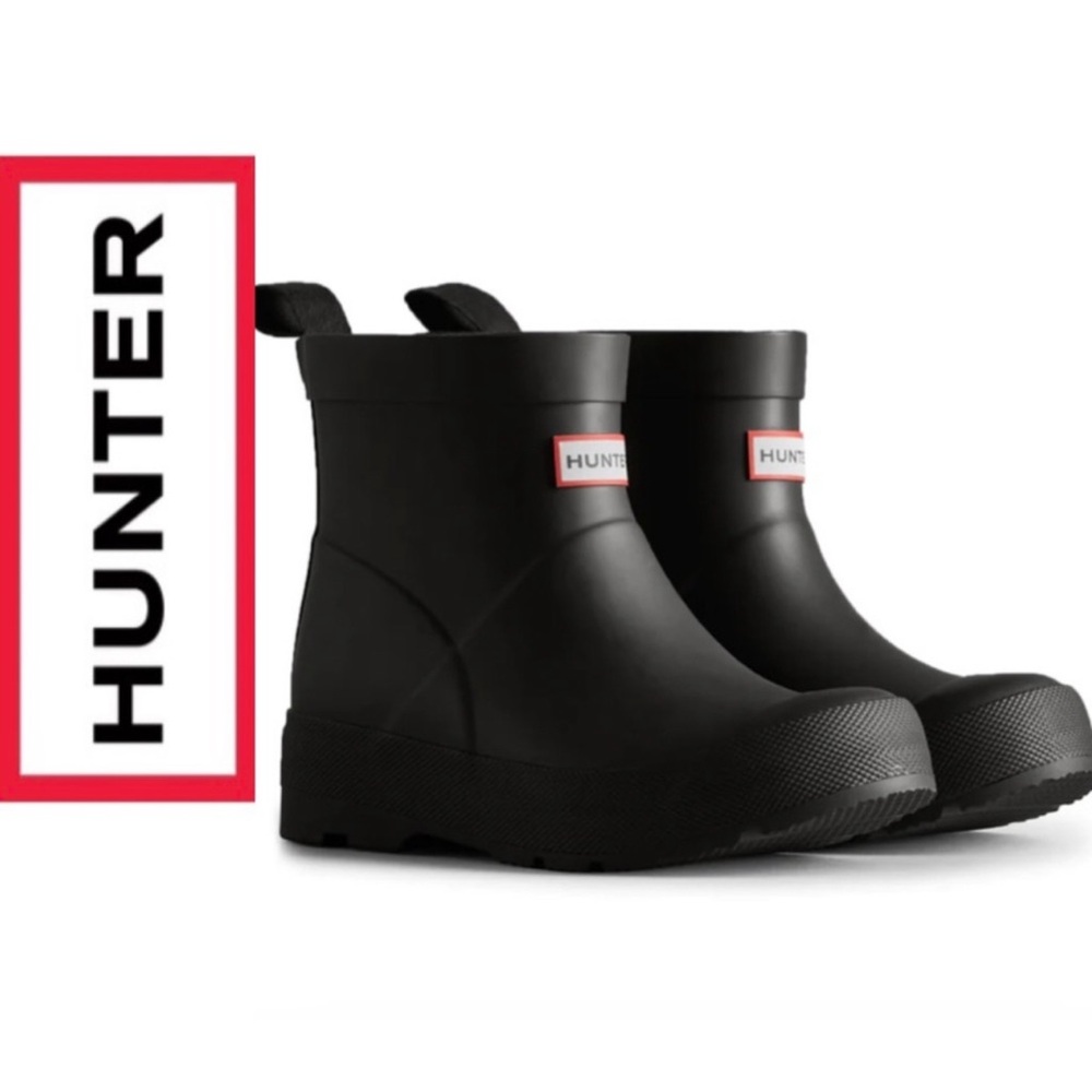 🌧️HUNTER🌧️Kids PLAY™ Short Rain Boots US2 Black NIB